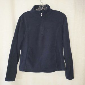 Danskin Now Sz M 8-10 Blue Quarter Zip Long Sleeve Fleece Jacket RN #52469 #24-I